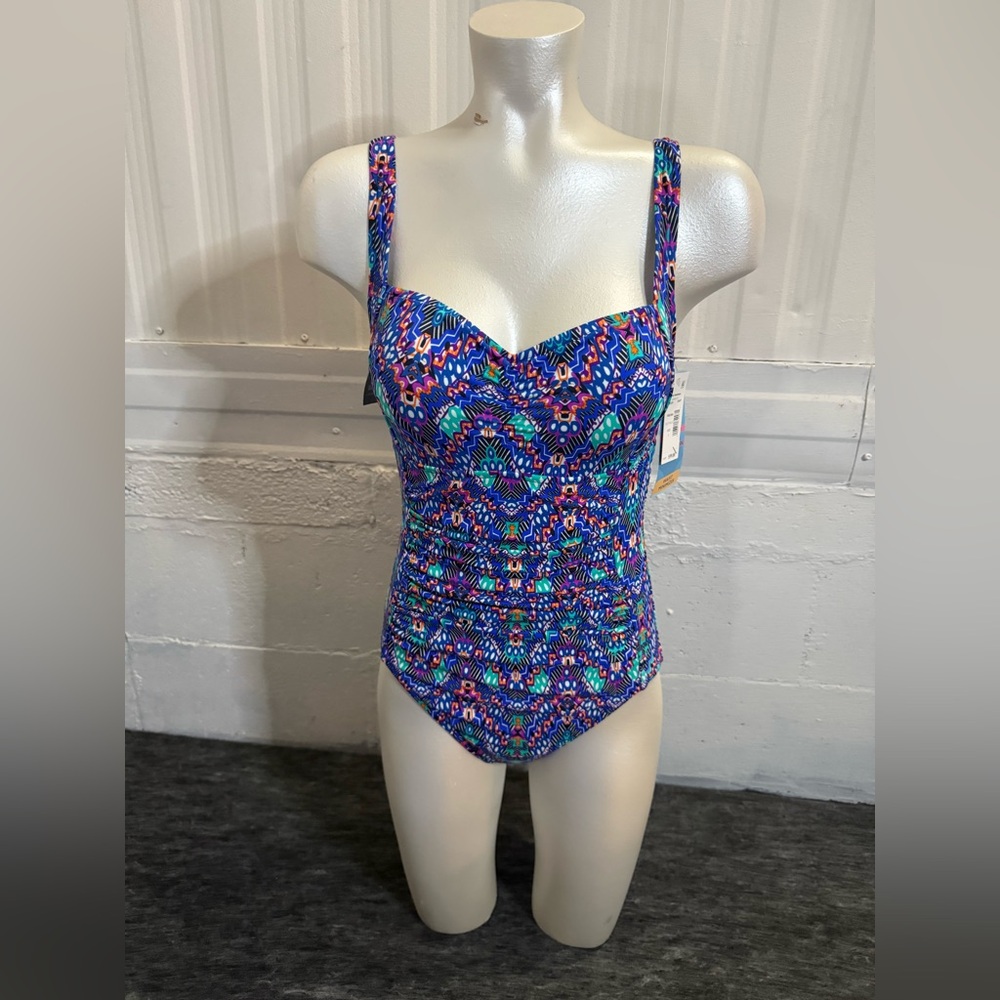 Swim Solutions One Piece - Vibrant Blue and Pink SZ 8